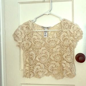 Sheer crochet crop top
